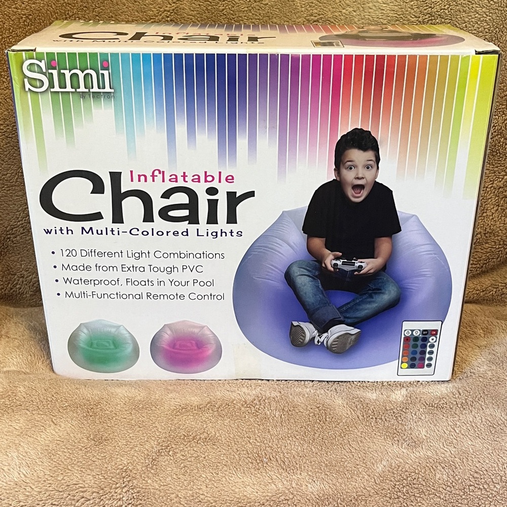 Inflatable Chair with Multi-Colored Lights (New in Box)